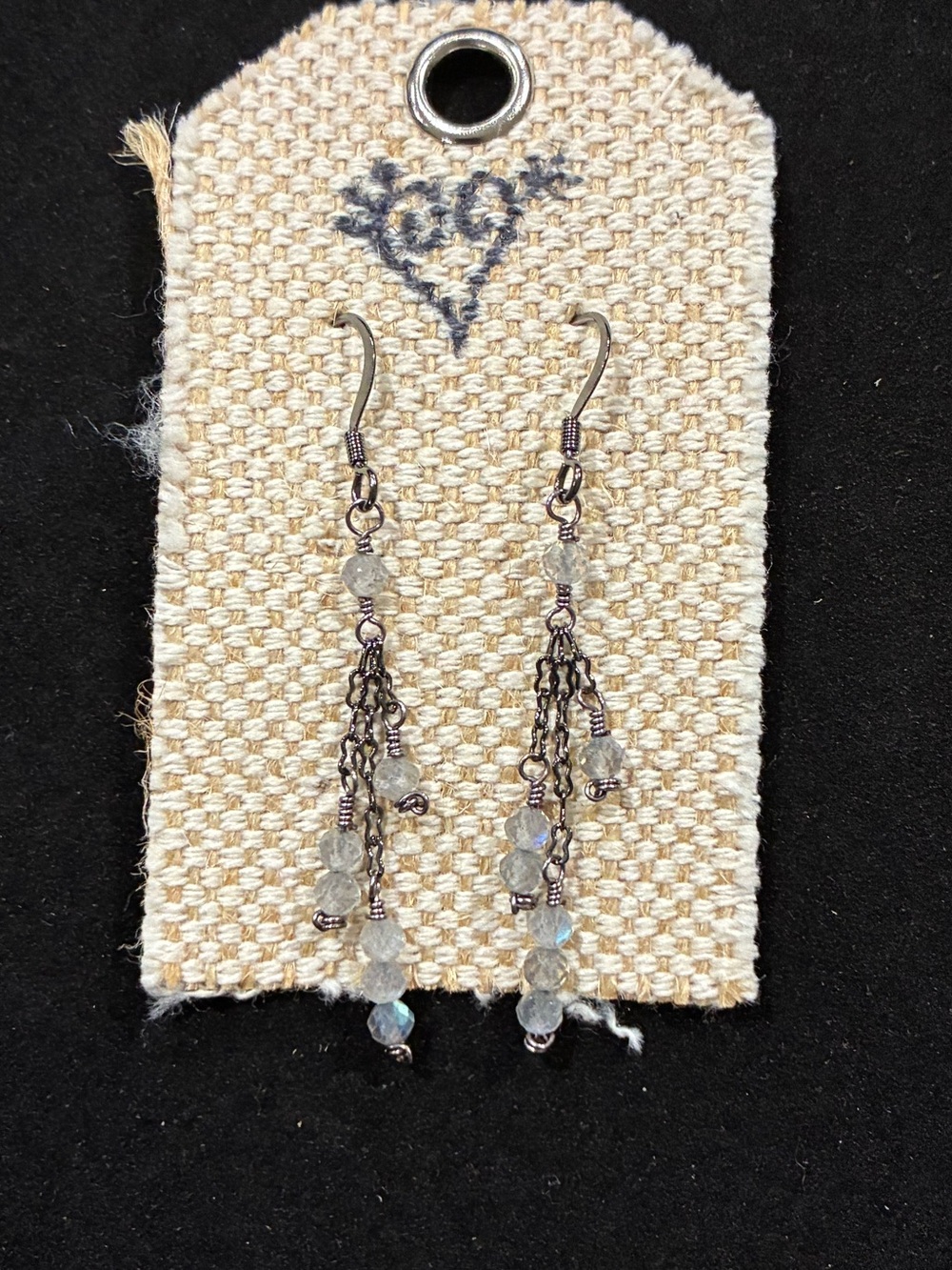 Genuine Labradorite Bead Dangle Earrings